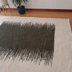 Large Cream and Green Rug - 150x200cm - Ring Line Rug