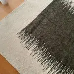 Large Cream and Green Rug - 150x200cm - Ring Line Rug
