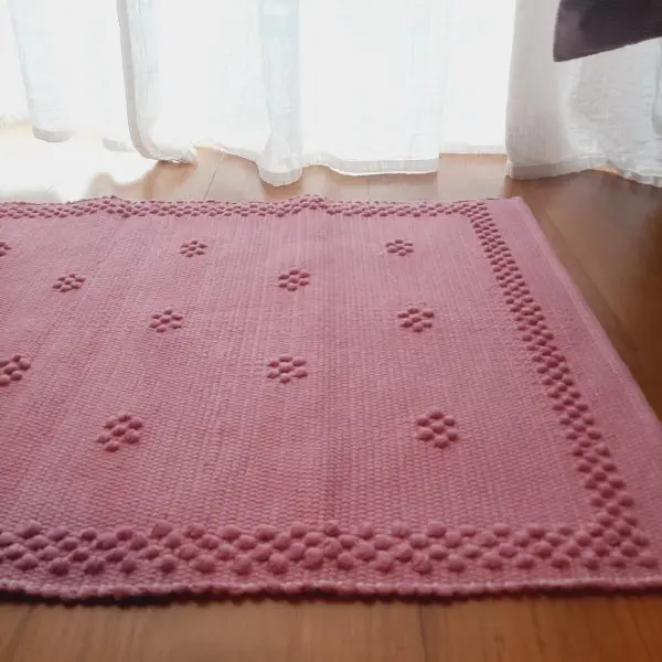 Small Pink Rug - 50x100cm - Knotted Rug