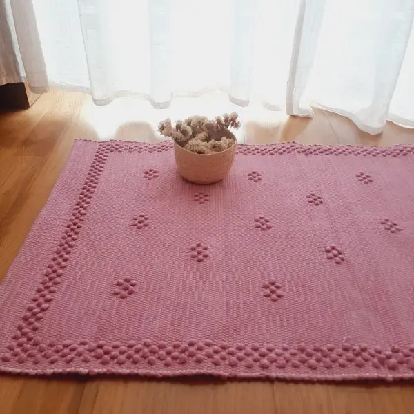 Small Pink Rug - 50x100cm - Knotted Rug