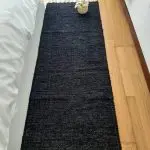 Long Black Runner Rug - 60x300cm - Ring Line Rug