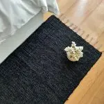 Long Black Runner Rug - 60x300cm - Ring Line Rug