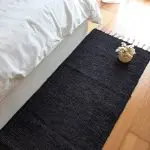 Long Black Runner Rug - 60x300cm - Ring Line Rug