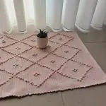 Small Light Pastel Pink Rug - 50x100cm - Knotted Rug