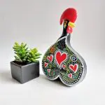 Ceramic Portuguese Guitar With Multicolor Rooster