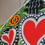Ceramic Portuguese Guitar With Multicolor Rooster