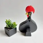 Ceramic Portuguese Guitar With Multicolor Rooster