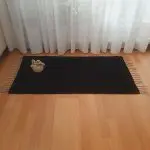 Medium Black Rug - 70x140cm - Ring Line Rug
