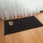 Medium Black Rug - 70x140cm - Ring Line Rug