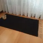 Medium Black Rug - 70x140cm - Ring Line Rug