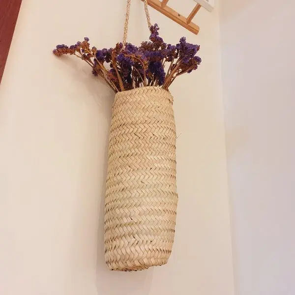 Long Straw Hanging Basket