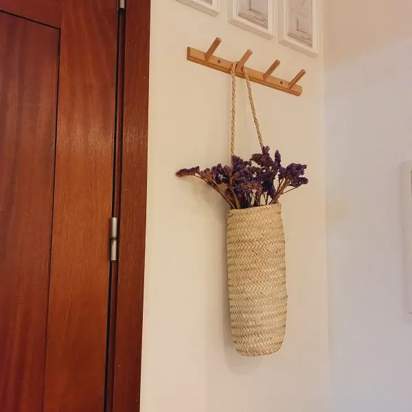 Long Straw Hanging Basket