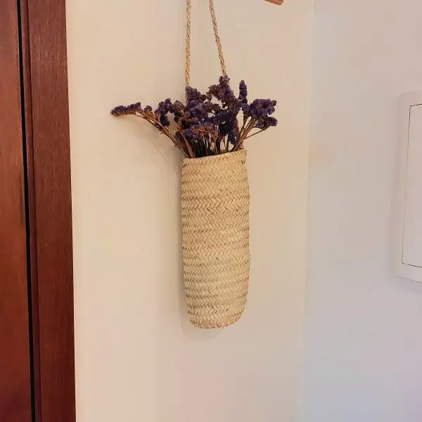 Long Straw Hanging Basket