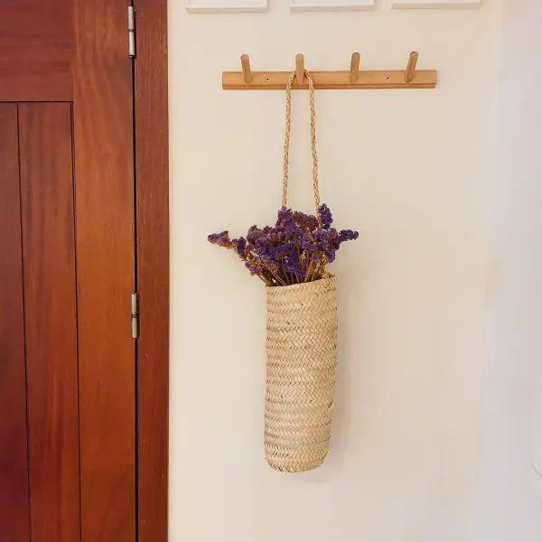 Long Straw Hanging Basket