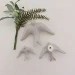 Glazed Light Grey Swallows Wall Hanging