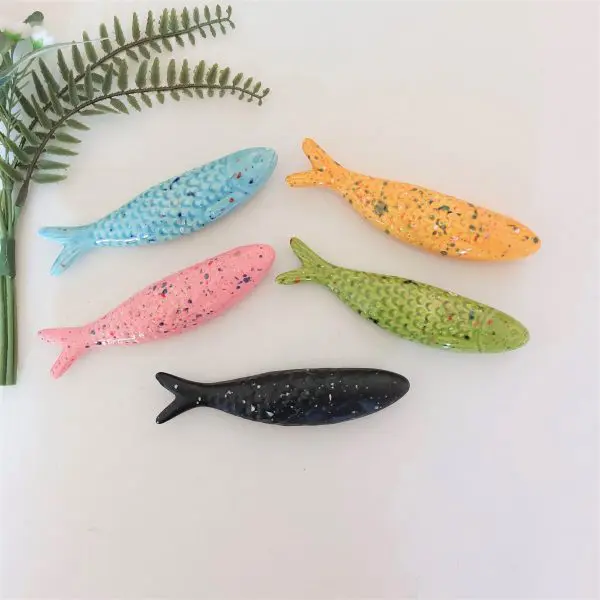 Ceramic Glazed Sardines With Colorful Spots