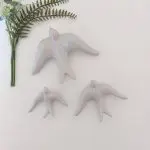 Glazed Light Grey Swallows Wall Hanging