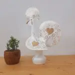 White and Gold Rooster - 50cm
