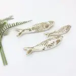 Glazed Cream Stone Sardines Wall Decor