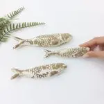 Glazed Cream Stone Sardines Wall Decor