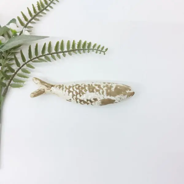 Glazed Cream Stone Sardines Wall Decor