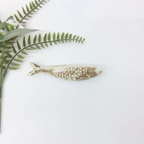 Glazed Cream Stone Sardines Wall Decor