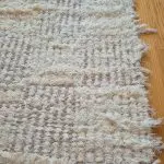 Medium Cream Checkered Rug - 70x140cm - Soft Rug