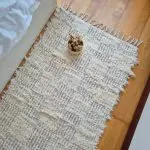 Medium Cream Checkered Rug - 70x140cm - Soft Rug