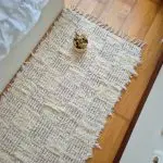 Medium Cream Checkered Rug - 70x140cm - Soft Rug