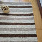 Medium Brown and Cream Rug - 70x140cm - Ring Line Rug