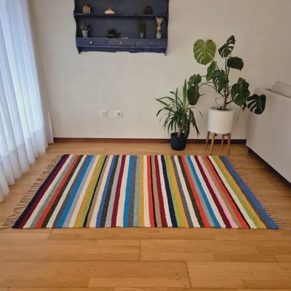 Large Multicolor Rug - 140x200cm - Ring Line Rug