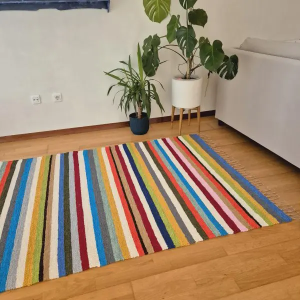 Large Multicolor Rug - 140x200cm - Ring Line Rug