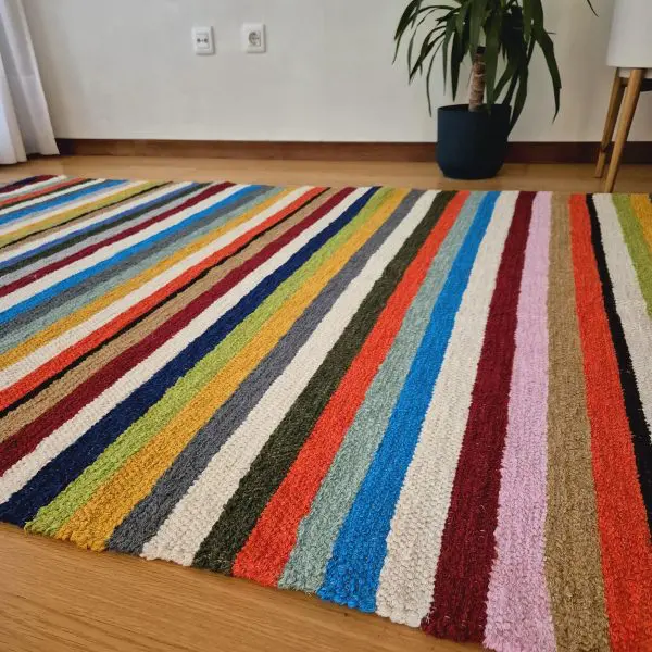 Large Multicolor Rug - 140x200cm - Ring Line Rug