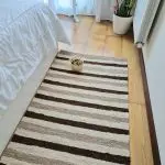 Medium Brown and Cream Rug - 70x140cm - Ring Line Rug