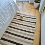 Medium Brown and Cream Rug - 70x140cm - Ring Line Rug