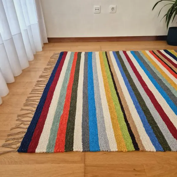 Large Multicolor Rug - 140x200cm - Ring Line Rug