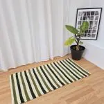 Medium Cream Green Rug - 70x140cm - Ring Line Rug
