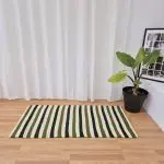 Medium Cream Green Rug - 70x140cm - Ring Line Rug