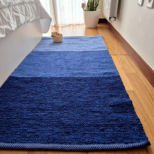 Medium Blue Rug - 70x140cm - Ring Line Rug