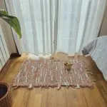 Small Orange Blue White Rug - 50x100cm - Soft Rug