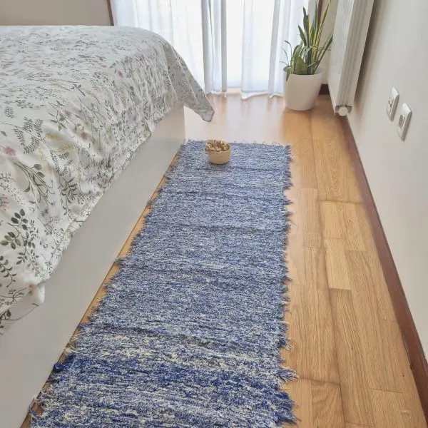 Runner Rug Blue White Rug - Soft Rug