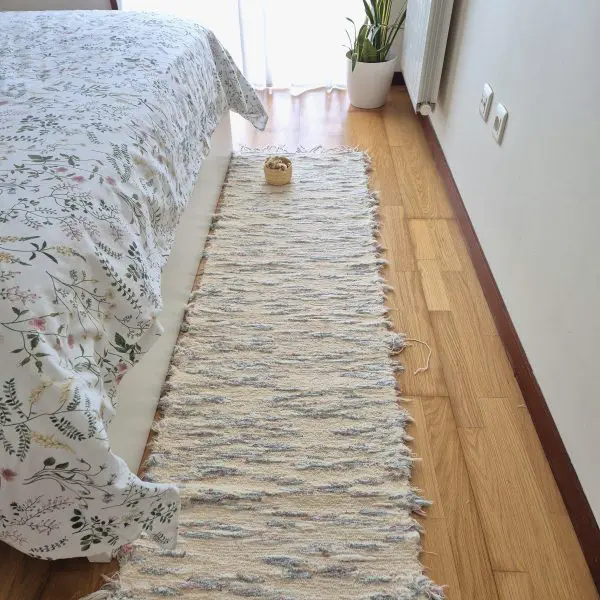 Runner Rug Cream Blue Orange - 50x200cm - Soft Rug