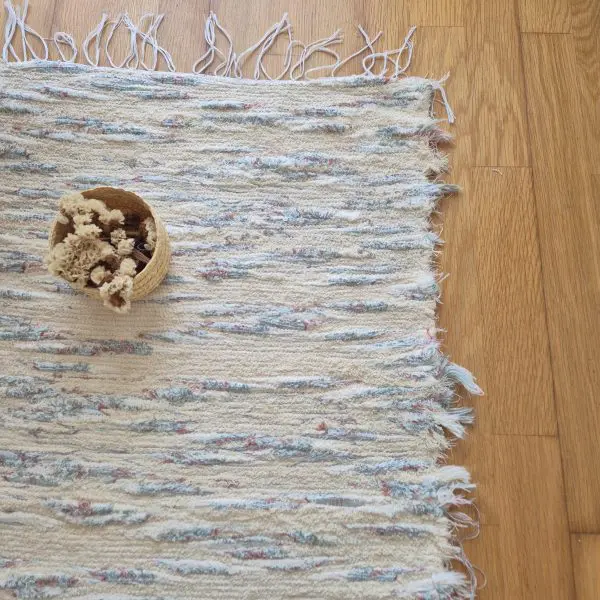 Runner Rug Cream Blue Orange - 50x200cm - Soft Rug