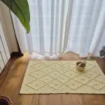 Small Soft Pastel Yellow Rug - 50x100cm - Knotted Rug