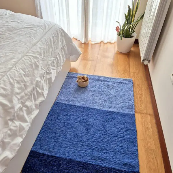 Medium Blue Rug - 70x140cm - Ring Line Rug
