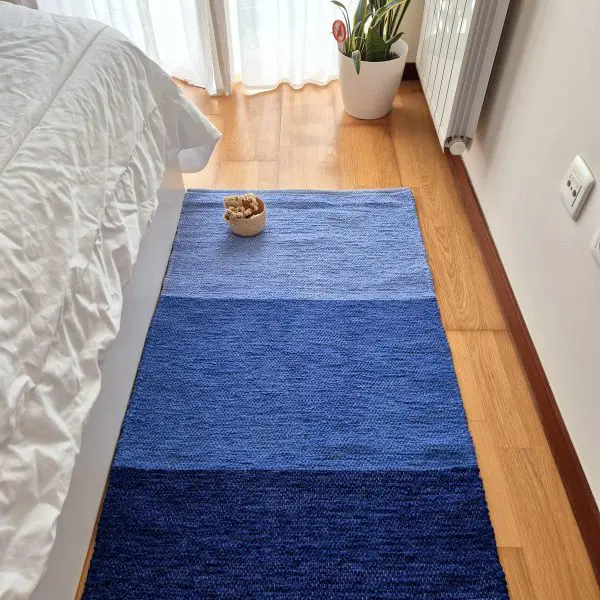 Medium Blue Rug - 70x140cm - Ring Line Rug
