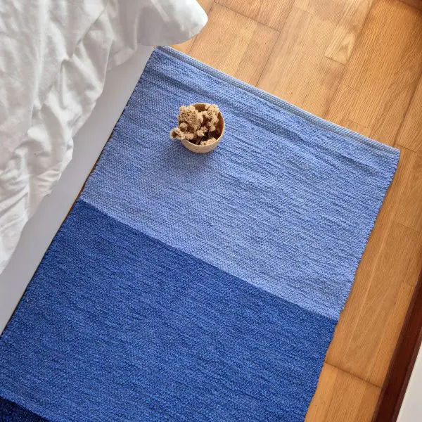 Medium Blue Rug - 70x140cm - Ring Line Rug