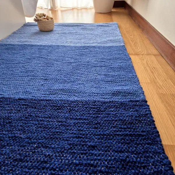 Medium Blue Rug - 70x140cm - Ring Line Rug