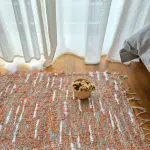 Small Orange Blue White Rug - 50x100cm - Soft Rug
