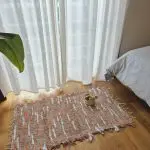 Small Orange Blue White Rug - 50x100cm - Soft Rug